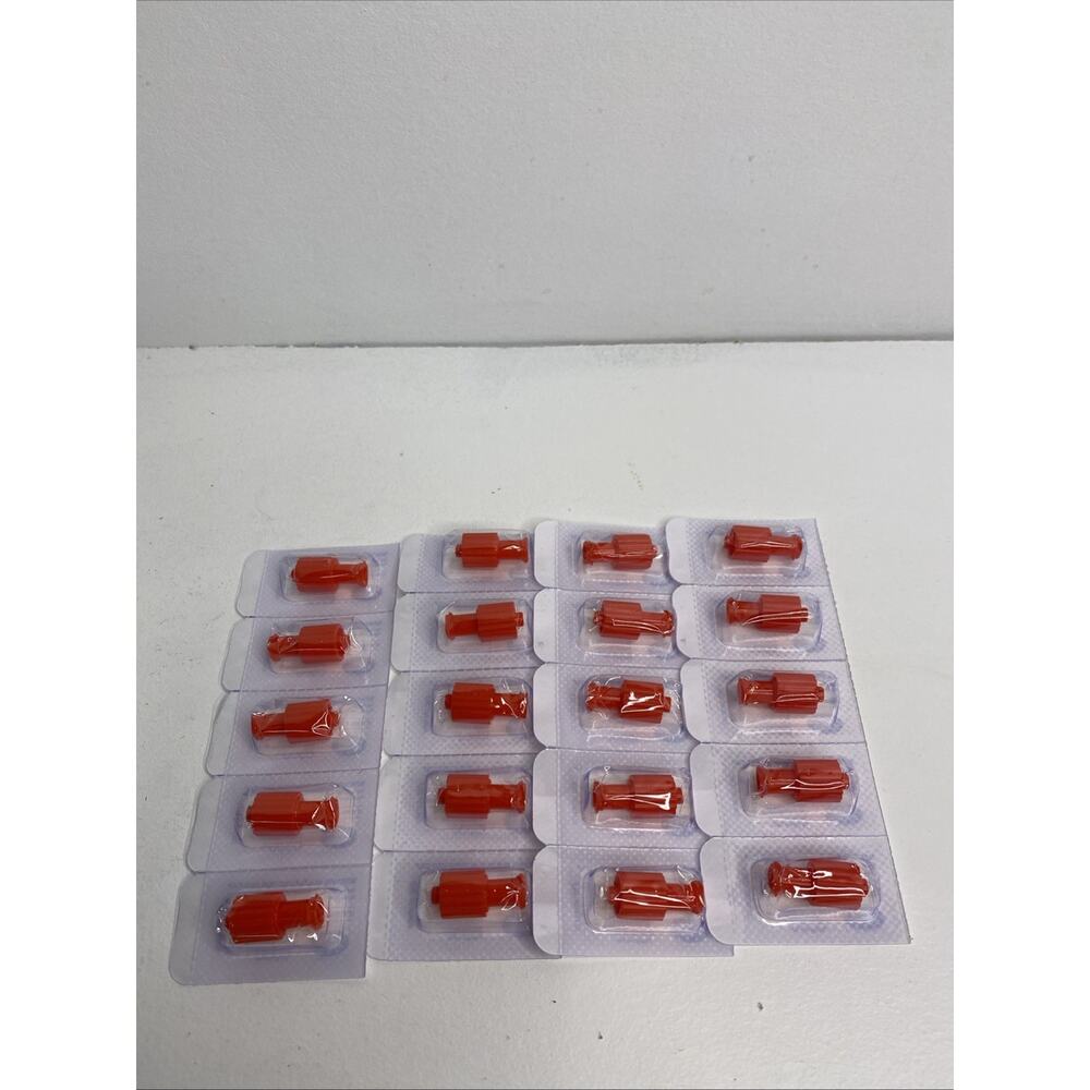 Hynec Luer Stopper Red Closing Cones, 20 -Pack, Eo-Sterilized Luer Lock Caps – C
